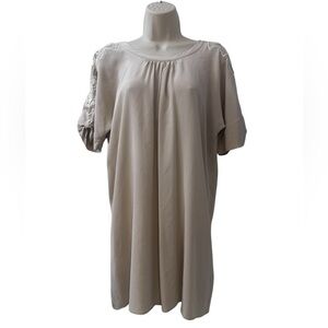 Massimo Dutti Women’s 38/ US 4 Silk Dress Beige Lace Appliqué Sleeves Boho Chic